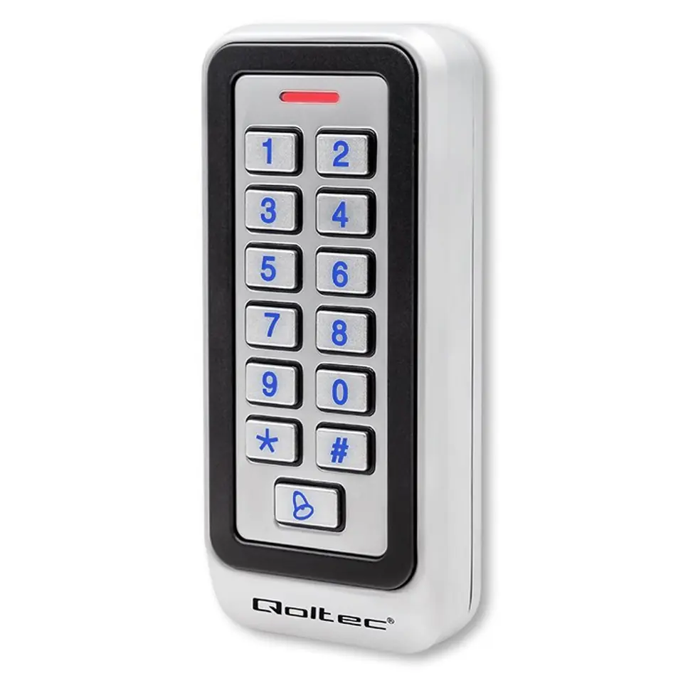 ⁨Qoltec 52442 Code lock RHEA with RFID reader | Code | Card | key fob |Doorbell | IP68 | EM⁩ at Wasserman.eu