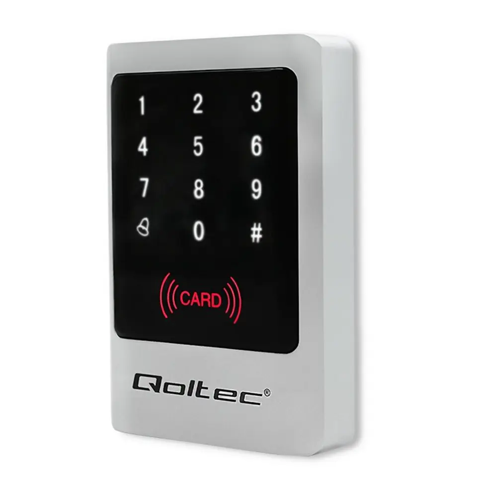 ⁨Qoltec 52444 Code lock MIMAS with RFID reader Code | Card | key fob | Doorbell button | IP68 | EM⁩ at Wasserman.eu