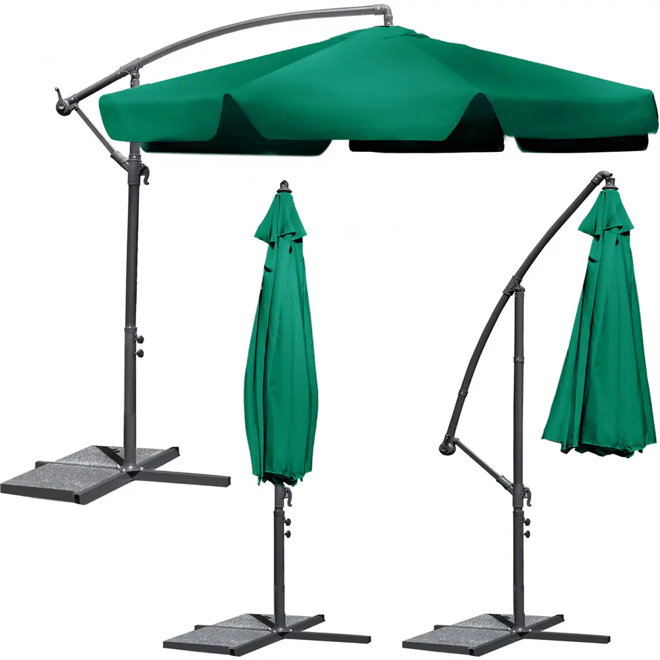 ⁨Parasol ogrodowy składany 6 segmentów zielony 350cm⁩ w sklepie Wasserman.eu