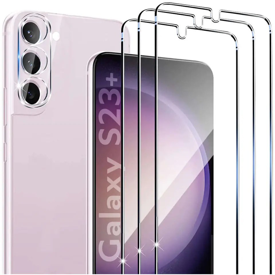 ⁨Alogy Glass Pack 3x Szkło hartowane na ekran 9h + Szkło na obiektyw do Samsung Galaxy S23+ Plus⁩ w sklepie Wasserman.eu