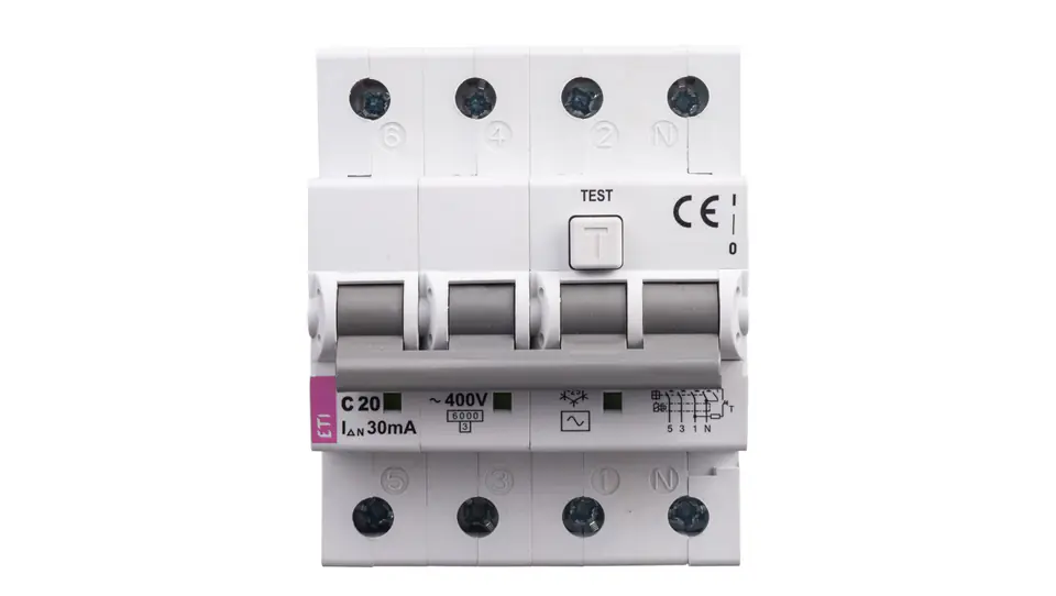 ⁨Residual current circuit breaker 4P 20A C 0,03A type AC KZS-4M 002174025⁩ at Wasserman.eu