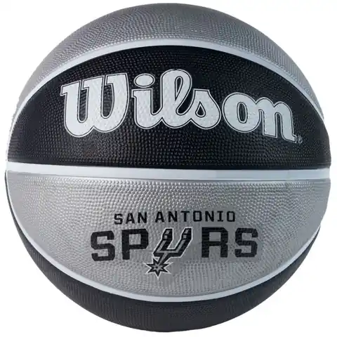 ⁨Piłka Wilson NBA Team San Antonio Spurs Ball (kolor Czarny. Szary/Srebrny, rozmiar 7)⁩ w sklepie Wasserman.eu
