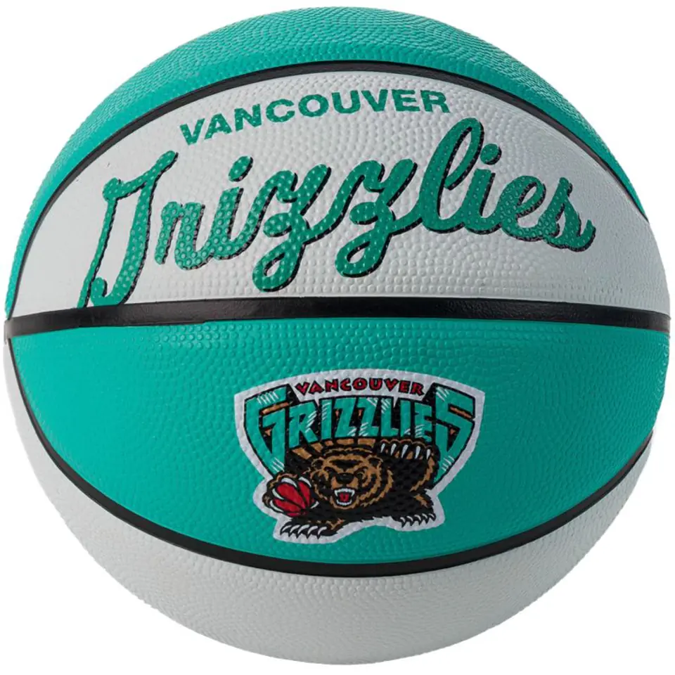 ⁨Piłka Wilson Team Retro Memphis Grizzlies Mini Ball (kolor Biały. Niebieski, rozmiar 3)⁩ w sklepie Wasserman.eu