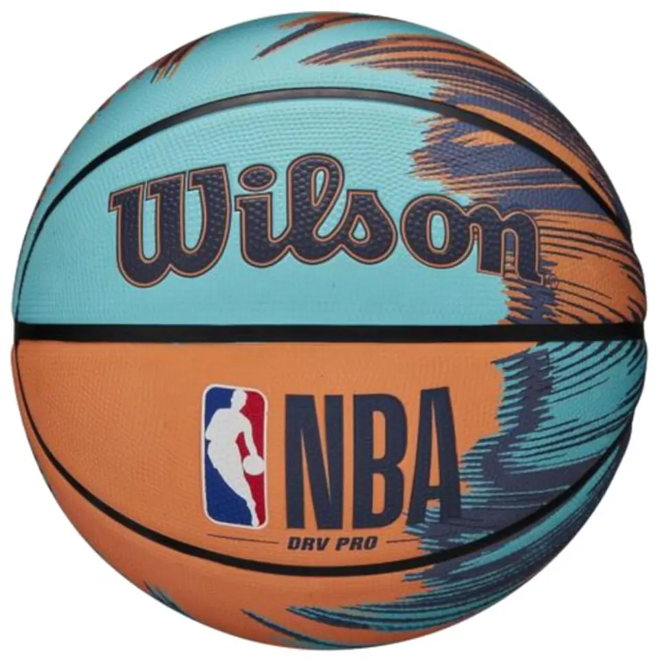 ⁨Piłka do koszykówki Wilson NBA Drv Plus Vibe (kolor Niebieski. Pomarańczowy, rozmiar 7)⁩ w sklepie Wasserman.eu