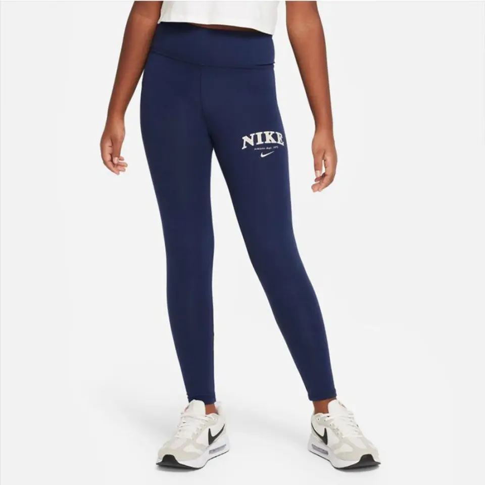 ⁨Legginsy Nike Sportswear Trend HW Lggng Prnt Jr FD0889 (kolor Granatowy, rozmiar XL (158-170cm))⁩ w sklepie Wasserman.eu