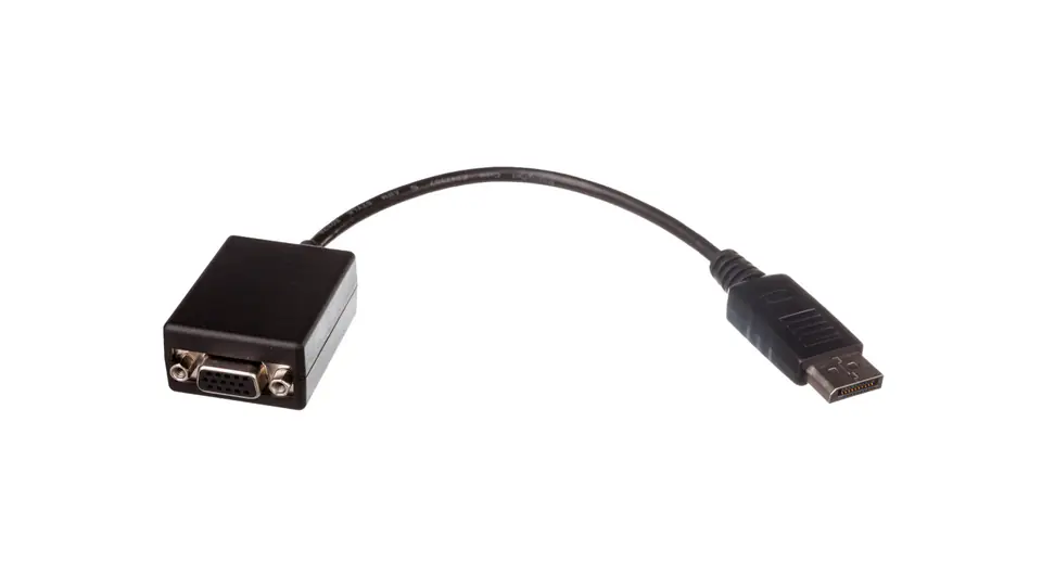 ⁨Kabel połączeniowy DisplayPort 1.1a Typ DP/VGA, M/Ż czarny 0,15m⁩ w sklepie Wasserman.eu