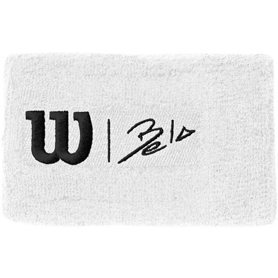 ⁨Frotka, opaska na rękę Wilson Bela Extra Wide Wristband II (kolor Biały)⁩ w sklepie Wasserman.eu
