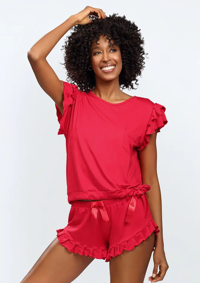 ⁨Komplet Lulu WISKOZA CZERWONY (kolor czerwony, rozmiar M)⁩ w sklepie Wasserman.eu