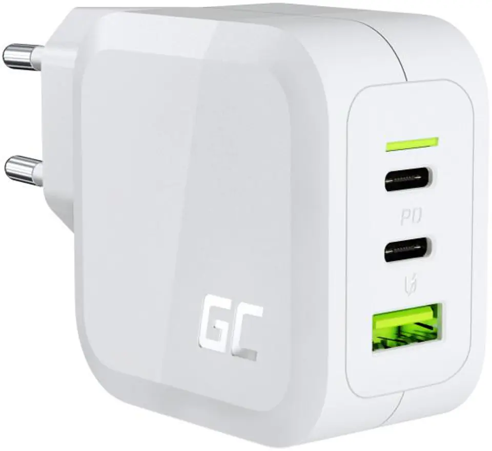 ⁨ŁADOWARKA SIECIOWA Green Cell POWERGAN 65W 2xUSB-C 1xUSB-A CHARGC08W⁩ w sklepie Wasserman.eu