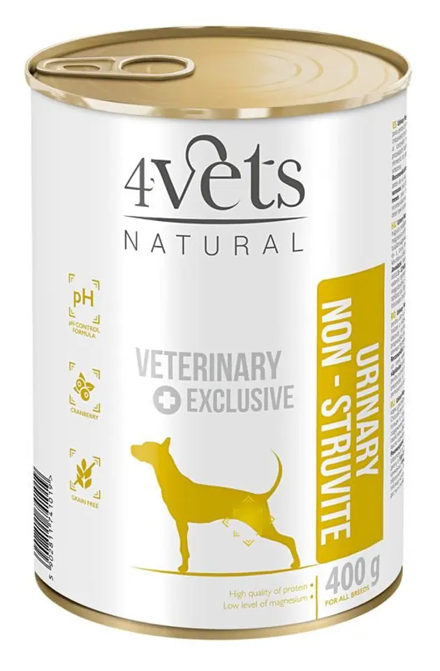 ⁨4VETS Natural Urinary No Struvit Dog  - wet dog food - 400 g⁩ at Wasserman.eu