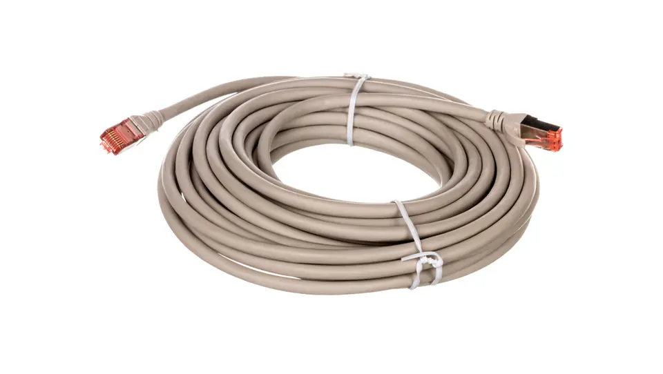 ⁨Kabel krosowy (Patch Cord) S/FTP kat.6 szary 10m DK-1644-100⁩ w sklepie Wasserman.eu