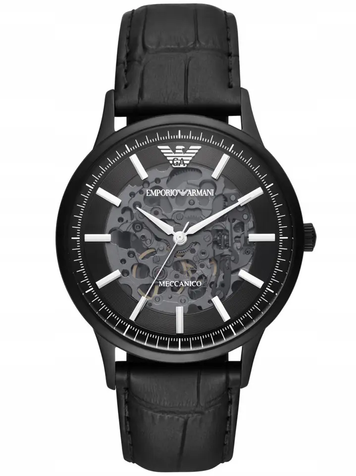 ⁨Zegarek męski EMPORIO ARMANI SKELETON AUTOMATIC AR60042 (zi055c)⁩ w sklepie Wasserman.eu