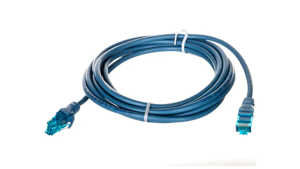 ⁨Kabel krosowy (Patch Cord) U/UTP kat.5e niebieski 3m DK-1512-030/B⁩ w sklepie Wasserman.eu