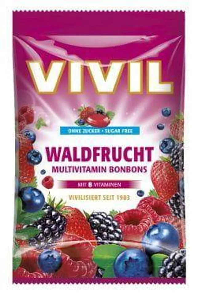 ⁨Vivil Waldfrucht Cukierki bez Cukru 120 g⁩ w sklepie Wasserman.eu