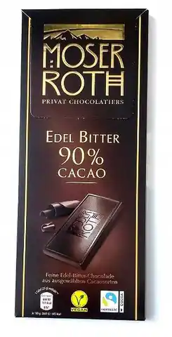 ⁨Moser Roth Czekolada Gorzka 90% Cacao 125 g⁩ w sklepie Wasserman.eu
