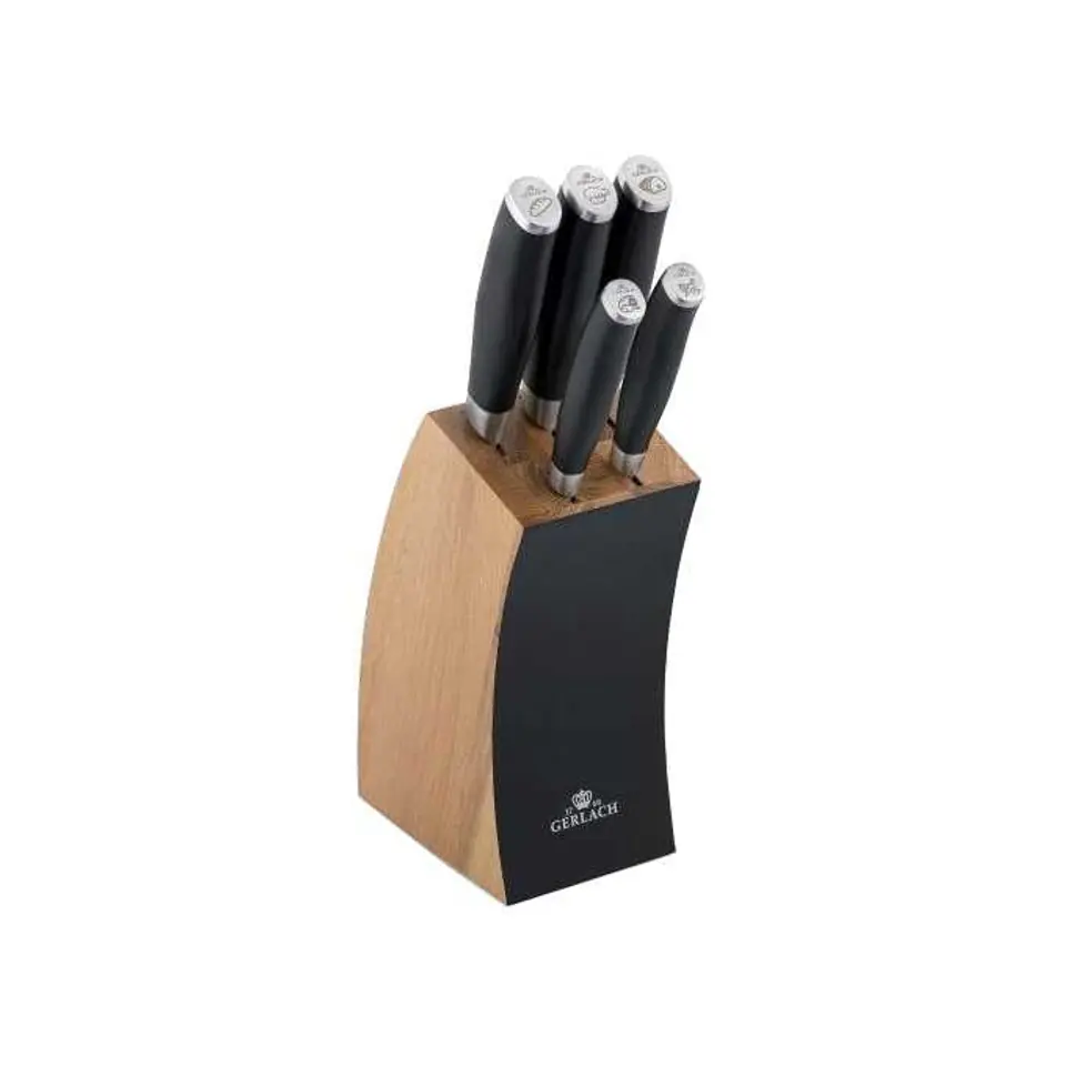 ⁨GERLACH. SET OF KNIVES IN A BLOCK OF 5 pcs. DECO BLACK⁩ at Wasserman.eu