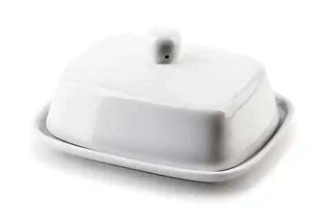 ⁨BASIC Rectangular butter bowl bottom:13,5x16,5xh1,6cm top:11,50xh7cm⁩ at Wasserman.eu