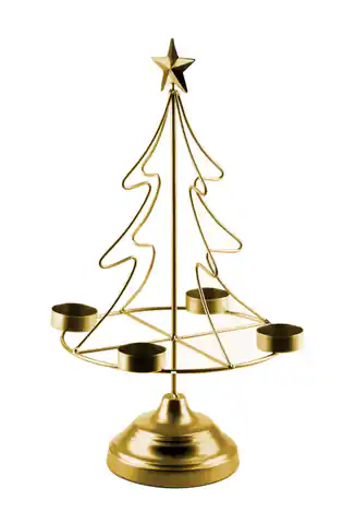 ⁨SANTA LILA Christmas tree candlestick 23,5x11xh38cm gold⁩ at Wasserman.eu