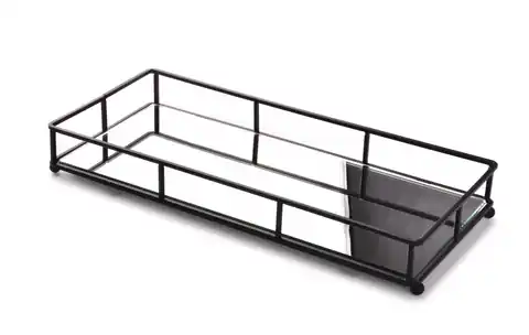 ⁨CEDRIC Stand tray 36X16xh5cm black with mirror⁩ at Wasserman.eu