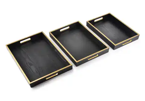 ⁨BLANCHE Set of 3 rectangular trays L:45X32X4,5 M:41X28X4,5CM S:37X24X4,5CM⁩ at Wasserman.eu