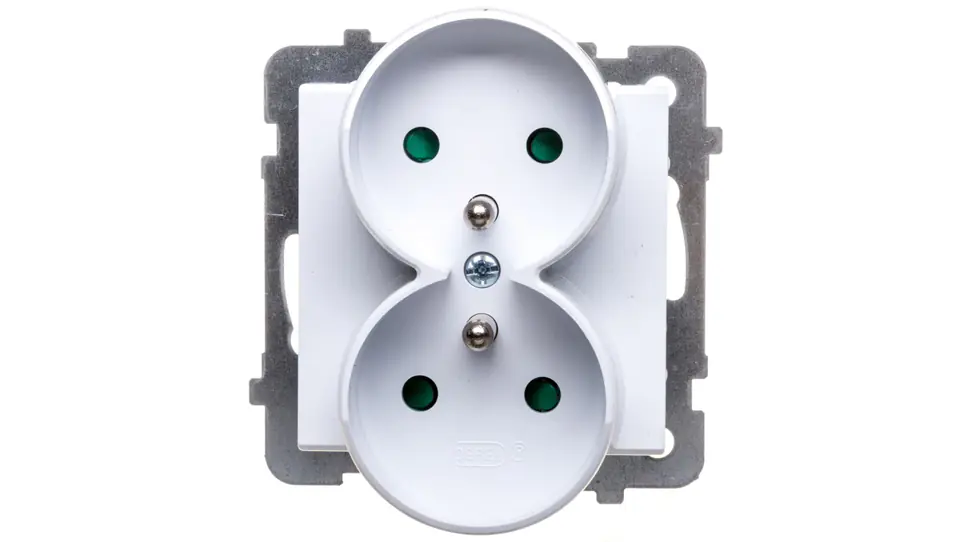 ⁨SONATA Double socket with diaphragms white GP-2RRZP/m/00⁩ at Wasserman.eu