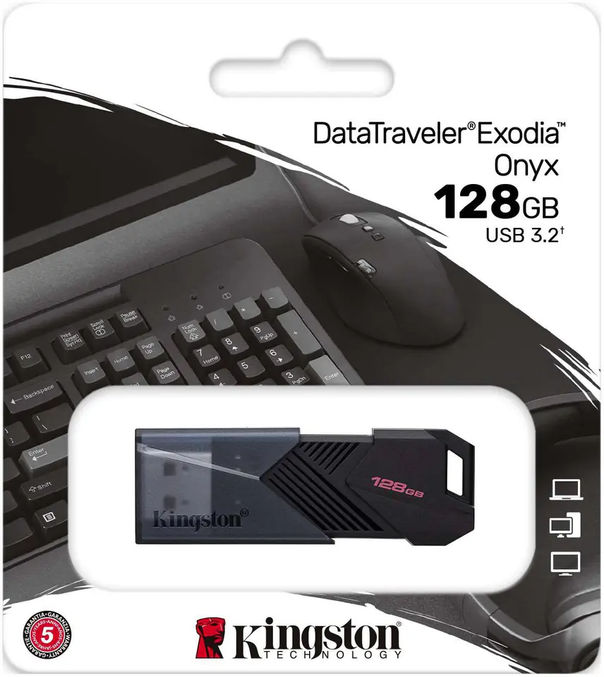 ⁨Kingston Technology DataTraveler 128GB Portable USB 3.2 Gen 1 Exodia Onyx⁩ at Wasserman.eu