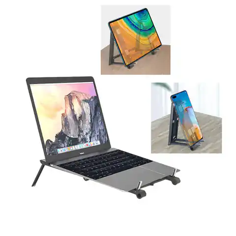⁨Foldable Laptop Stand / Phone / Tablet / Smartphone black⁩ at Wasserman.eu