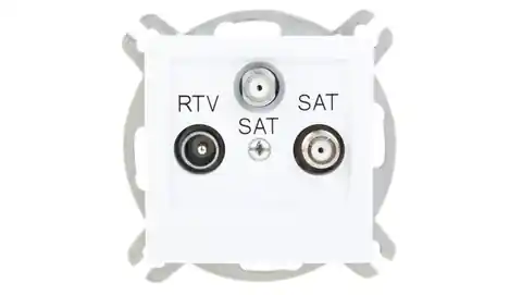 ⁨AS Gniazdo antenowe RTV-SAT-SAT białe GPA-G2S/m/00⁩ w sklepie Wasserman.eu
