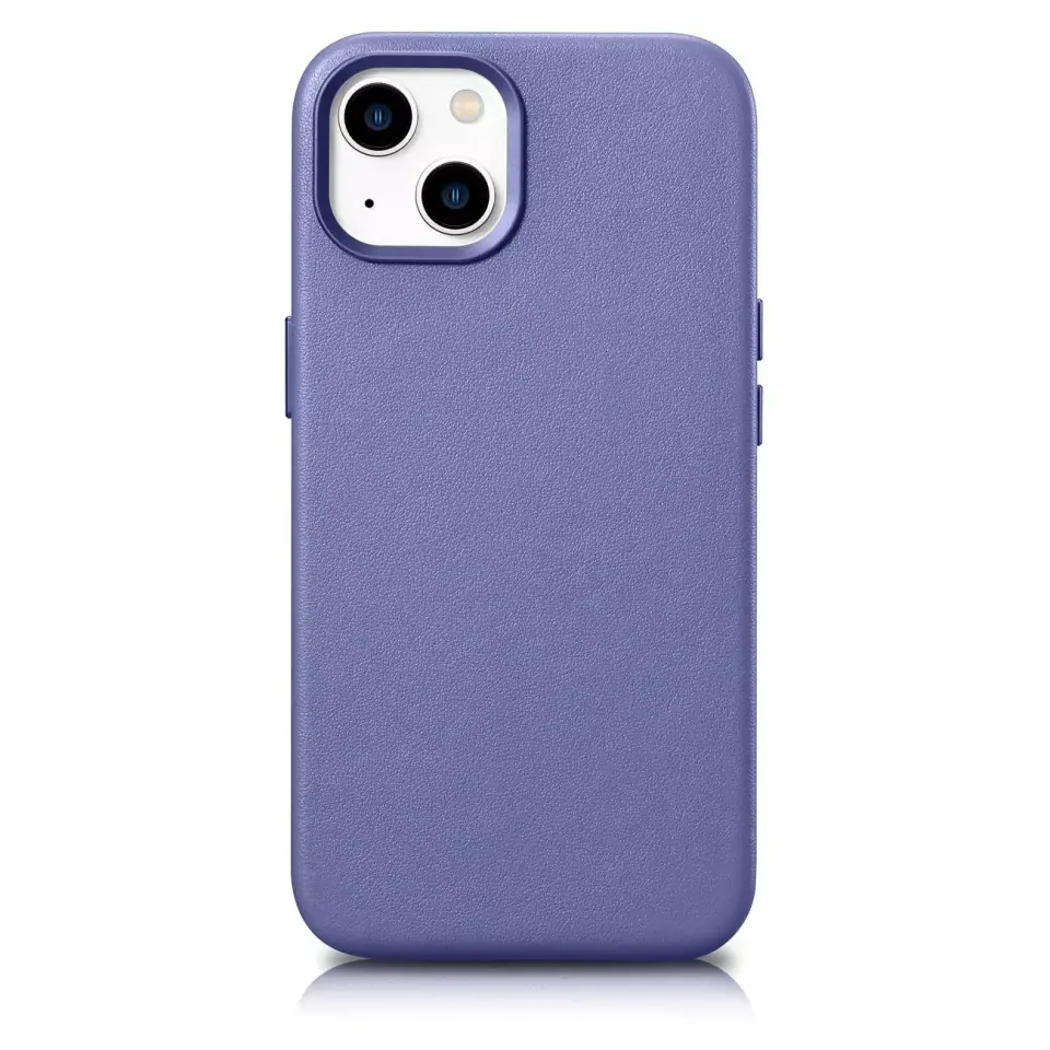 ⁨Etui na telefon iCarer Case Leather z naturalnej skóry do iPhone 14 Plus jasnofioletowy (kompatybilne z MagSafe)⁩ w sklepie Wasserman.eu