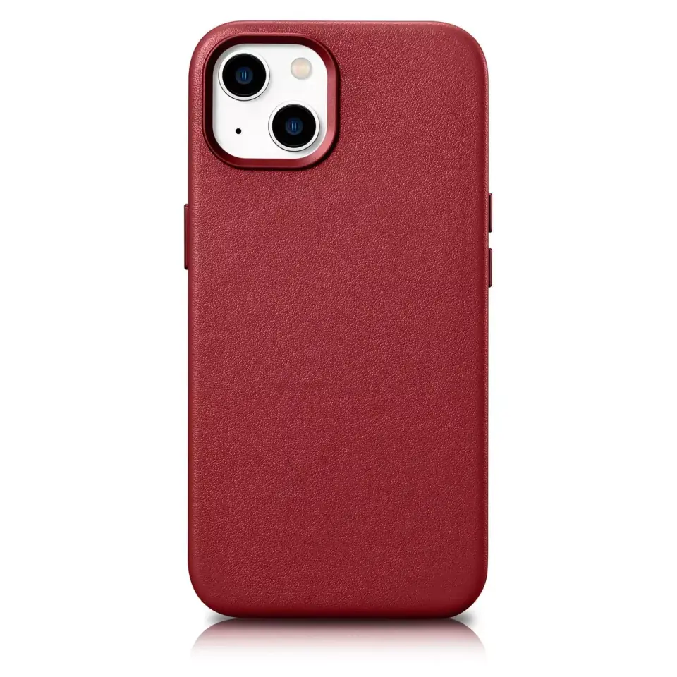 ⁨Etui na telefon iCarer Case Leather z naturalnej skóry do iPhone 14 Plus czerwony (kompatybilne z MagSafe)⁩ w sklepie Wasserman.eu