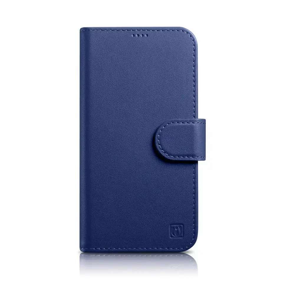 ⁨iCarer Wallet Case 2in1 etui iPhone 14 Plus skórzany pokrowiec z klapką Anti-RFID niebieski (WMI14220727-BU)⁩ w sklepie Wasserman.eu