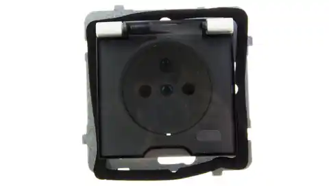 ⁨AS Splash-proof socket in/u IP44 transparent flap ecru GPH-1GZ/m/27/d⁩ at Wasserman.eu