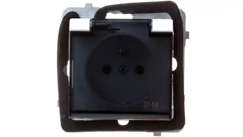 ⁨SONATA Splashproof socket with/u IP44 transparent flap white GPH-1RZ/m/00/d⁩ at Wasserman.eu