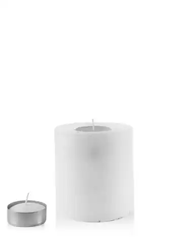 ⁨ŚWIECA LAMPION WALEC 120X120 RUSTIC biała⁩ w sklepie Wasserman.eu