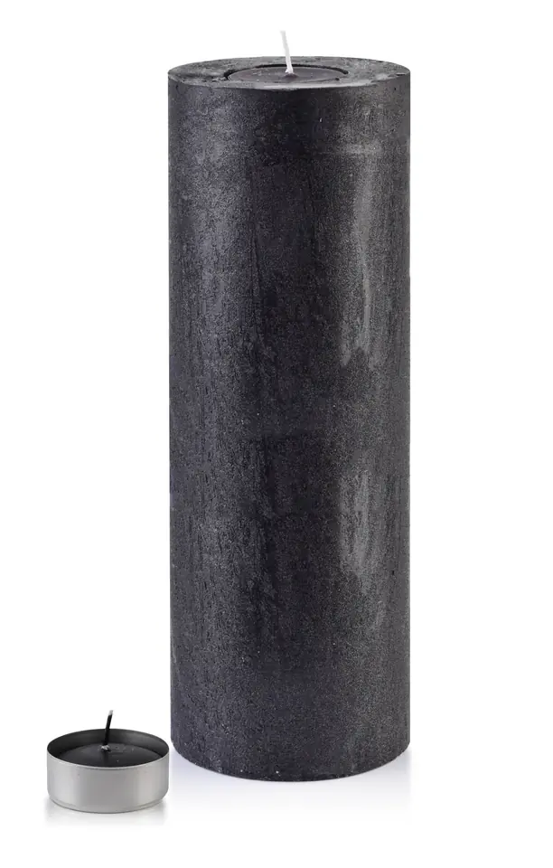 ⁨ŚWIECA LAMPION WALEC 120X360 RUSTIC czarna⁩ w sklepie Wasserman.eu