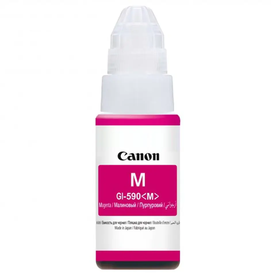 ⁨Canon oryginalny ink / tusz GI-590 M, magenta, 7000s, 70ml, 1605C001, Canon PIXMA iP100⁩ w sklepie Wasserman.eu