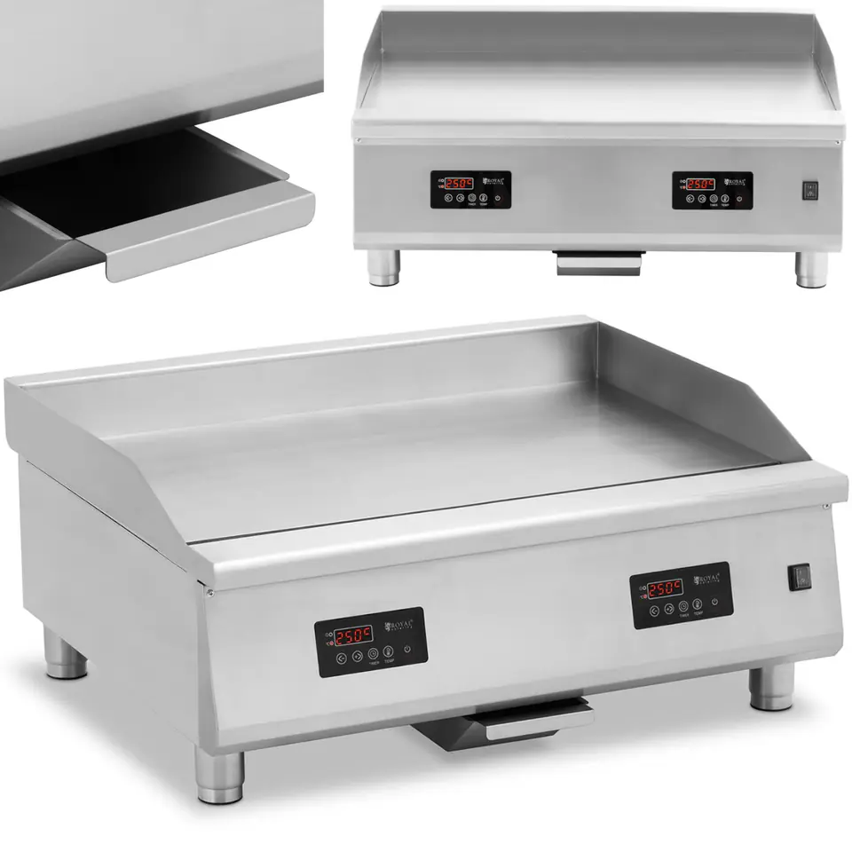 Grill indukcyjny płyta grillowa gładka podwójna 910 x 520 mm 2 x 6000 W w sklepie Wasserman.eu