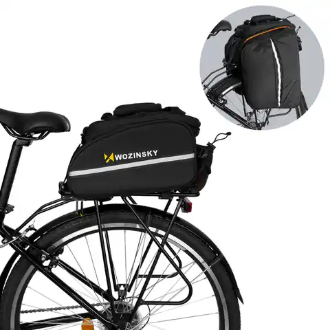 ⁨Duża torba rowerowa na bagażnik 35l + pokrowiec przeciwdeszczowy czarny⁩ w sklepie Wasserman.eu