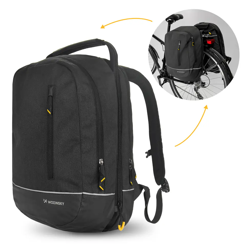 Wozinsky torba rowerowa podwójna plecak 2w1 30l czarna (WBB30BK) w sklepie Wasserman.eu