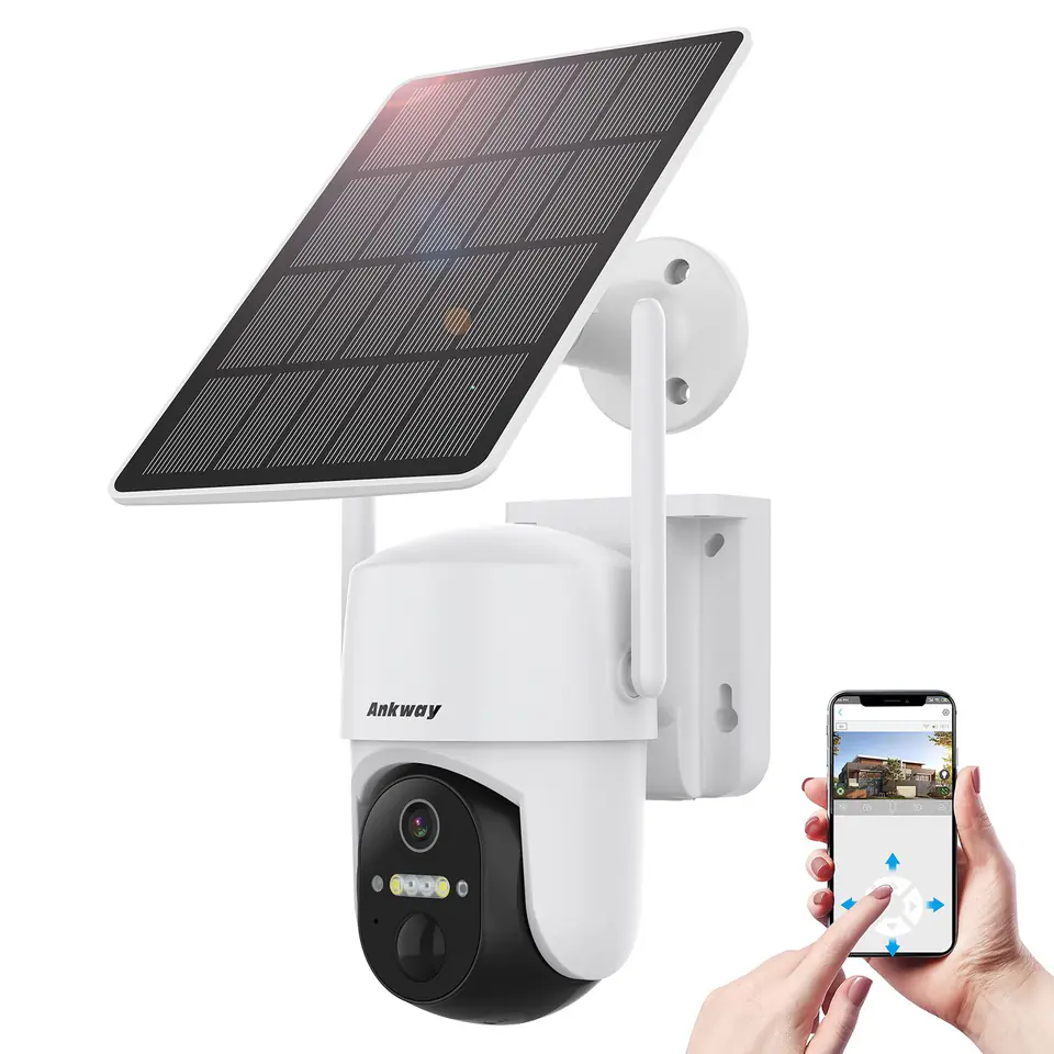 ⁨Choetech kamera WiFi z aplikacją sterującą Android/iOS + panel słoneczny 5W (ASC005)⁩ w sklepie Wasserman.eu