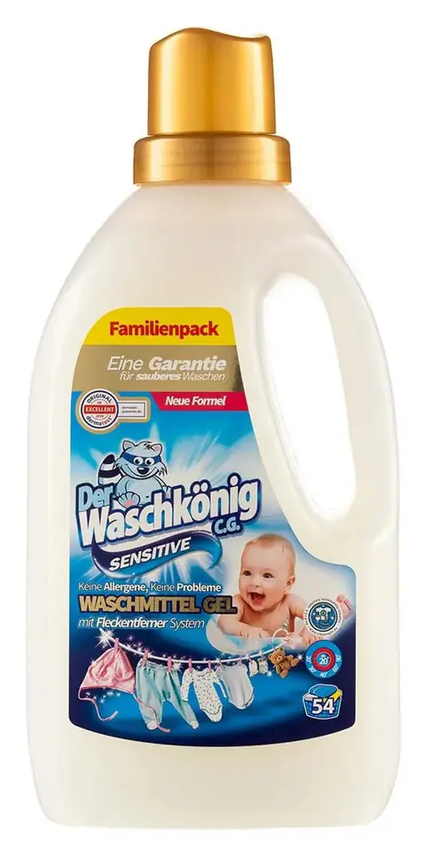 ⁨WASCHKONIG Gel 54p sentisiv 1,625L for washing⁩ at Wasserman.eu