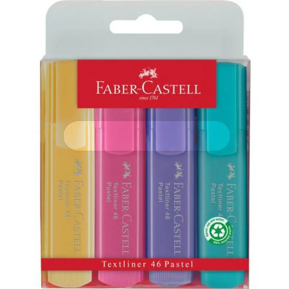 ⁨Zakreślacz 1546 pastel ETUI 4szt. FC154610 FABER CASTELL⁩ w sklepie Wasserman.eu