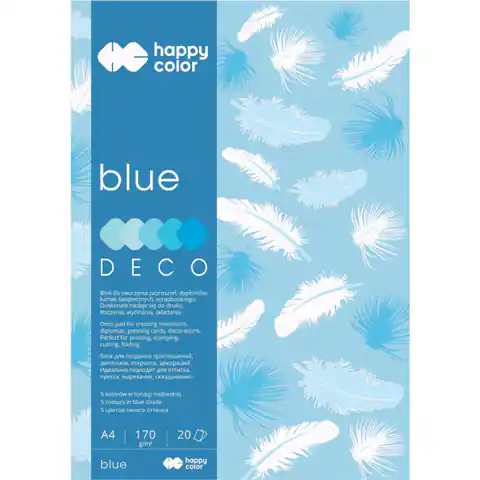 ⁨Blok A4 20k 170g 5 kolorów DECO BLUE HA 3717 2030-032 HAPPY COLOR⁩ w sklepie Wasserman.eu
