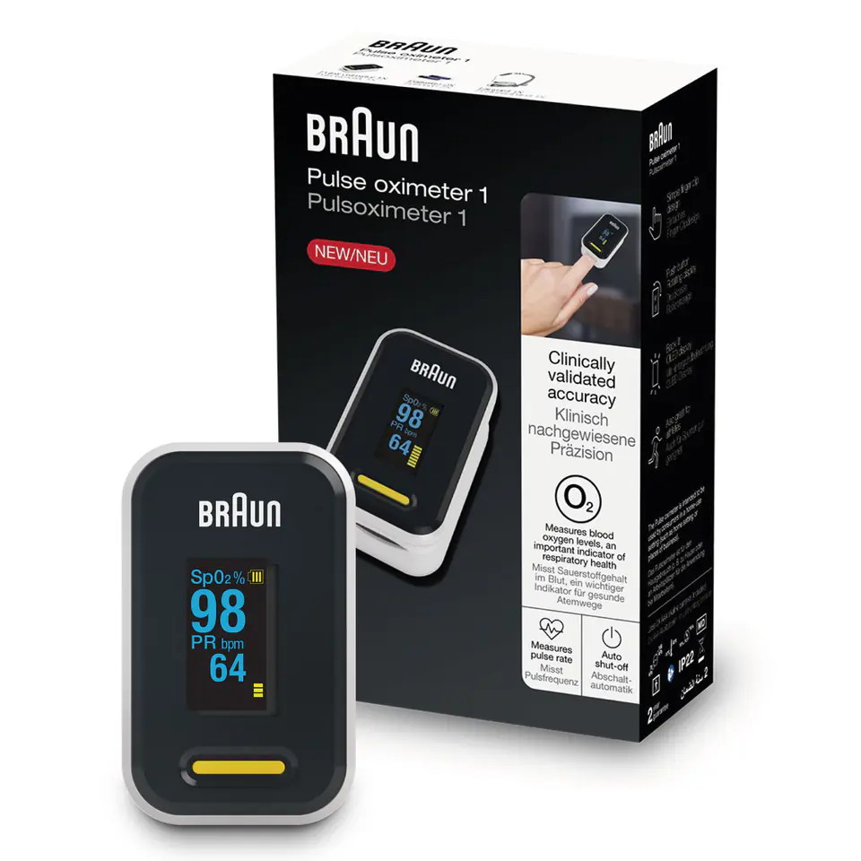 ⁨Braun Pulse Oximeter 1 Pulsoksymetr medyczny OLED⁩ w sklepie Wasserman.eu