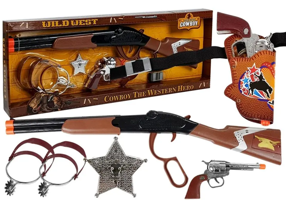⁨Zestaw Kowboja Kowbojski Pistolet + Akcesoria⁩ w sklepie Wasserman.eu