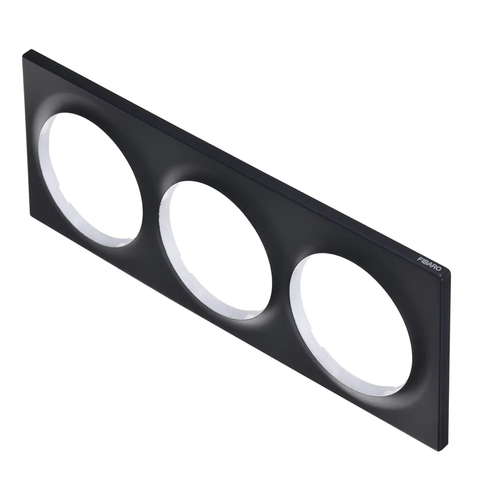 ⁨Fibaro Triple Cover Plate, Black⁩ w sklepie Wasserman.eu