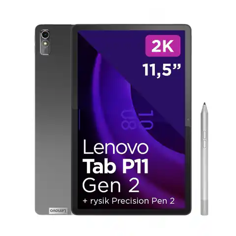 ⁨Lenovo Tab P11 (2nd Gen) 4G 128 GB 29.2 cm (11.5") Mediatek 6 GB Wi-Fi 5 (802.11ac) Android 12 Grey⁩ at Wasserman.eu