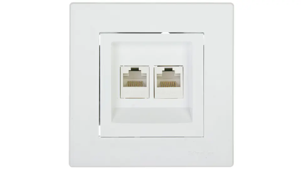 ⁨ASFORA Computer socket double 2xRJ45 cat.5e white EPH4400121⁩ at Wasserman.eu