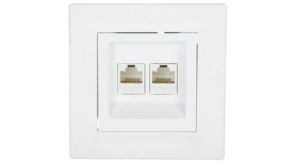 ⁨ASFORA Computer socket double 2xRJ45 cat.6 white EPH4800121⁩ at Wasserman.eu