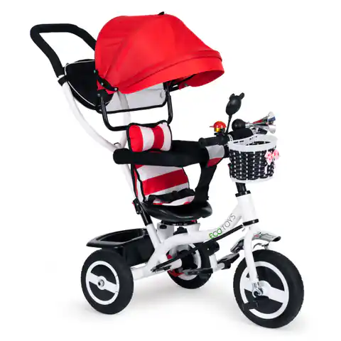 ⁨Tricycle Riding Cart Rotating Red & White Ecotoys⁩ at Wasserman.eu
